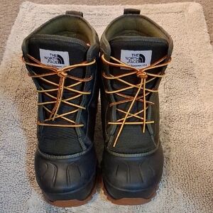 The North Face Black and Green Boots with Orange Laces Brand New Condition